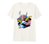 Marvel Avengers The Mighty Thor Odinson Retro Comic Portrait Maglietta Premium