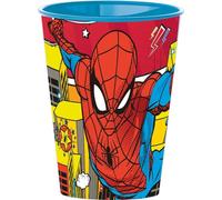 Marvel Bicchiere blu per bambini in plastica Spiderman Uomo Ragno da 260 ml con beccuccio adatto per bere facilmente