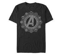 Marvel Big & Tall Classic Avenger Emblems Men's Tops Short Sleeve Tee Shirt, Black, 3X-Large