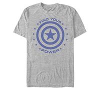 Marvel Big & Tall Classic Captain Power Men's Tops Short Sleeve Tee Shirt, Athletic Heather, 4X-Large