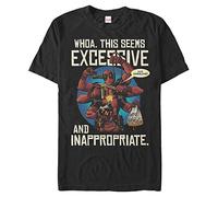 Marvel Big & Tall Classic Excessive and Innapropriate Men's Tops Short Sleeve Tee Shirt, Black, 4X-Large
