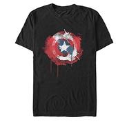 Marvel Big & Tall Classic Ink Shield Men's Tops Short Sleeve Tee Shirt, Black, 4X-Large