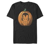 Marvel Big & Tall Classic Iron Pumpkin Men's Tops Short Sleeve Tee Shirt, Black, 4X-Large