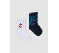MARVEL, Bipack Di Calze Multicolor In Cotone Organico Elasticizzato Con Stampa Avengers, Bambino, Multicolor, Taglia: 25/27