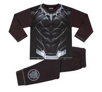 Marvel Black Panther, 100% Cotone Pigiama a Maniche Lunghe, Black, 5-6 Anni: 116cm, Nero