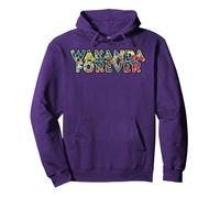 Marvel Black Panther Comic Letters Logo Felpa con Cappuccio, Unisex per Adulti, Viola, XXL