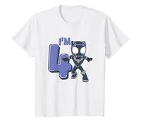 Marvel Black Panther Cute 4th Birthday I'm 4 Maglietta, Bambini, Bianco, 8 Anni