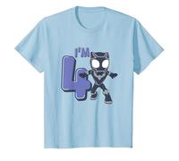 Marvel Black Panther Cute 4th Birthday I'm 4 Maglietta, Bambini, Celeste, 3 Anni