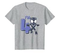 Marvel Black Panther Cute 4th Birthday I'm 4 Maglietta, Bambini, Grigio Melange, 12 Anni