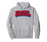 Marvel Black Panther The Ultimate Retro Logo Felpa con Cappuccio, Unisex per Adulti, Grigio Melange, M