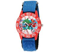 Marvel Boy's 'Captain America' Quartz Plastic and Nylon Watch, Color:Blue (Model: W003235)