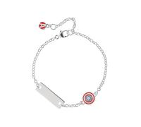 Marvel Braccialetto Scudo di Capitan America in Argento Sterling e una Piastra d'argento per Bambine, 18 cm con Allungatore Regolabile