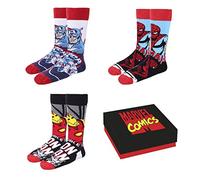 Marvel Calze Calzettoni Avengers, Calze per Uomo e Adolescenti, Design Spiderman Iron Man Capitano America, Regali Uomini, Taglia EU 40-46