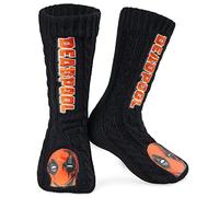 Marvel Calzini Antiscivolo Uomo EU 38-44, Calze Invernali Fantasia con Fodera Sherpa, Morbide e Calde, Idea Regalo Uomo (Rosso/Nero)