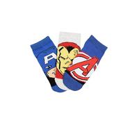 Marvel Calzini Avengers per Bambini e Ragazzi, Set da 3 Paia, Multicolore, in Cotone, Tema Supereroe (IT, Numero, 23, 26, Pack 1)