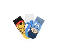 Marvel Calzini Avengers per Bambini e Ragazzi, Set da 3 Paia, Multicolore, in Cotone, Tema Supereroe (IT, Numero, 23, 26, Pack 2)