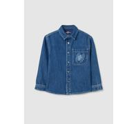 MARVEL, Camicia Da Bambino In Denim Blu Regular Fit Con Stampa Spider-man, Denim, Taglia: 5-6