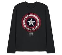 Marvel Capitan America Comic Shield Top Manica Lunga Uomo