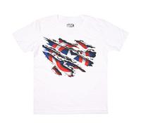 Marvel Capitan America strappato T-Camicia, Bianco, M Uomo