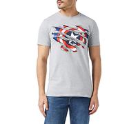 Marvel Capitan America Torn T-Camicia, Grigio Erica, M Uomo