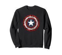 Marvel Captain America Avengers Shield Comic Felpa, Unisex per Adulti, Nero, L