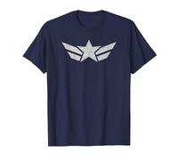Marvel Captain America Brave New World Captain America Star Maglietta, Uomo, Navy, L