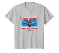 Marvel Captain America: Brave New World Sam Wilson Epic Shot Maglietta, Bambini, Argento, 4 Anni