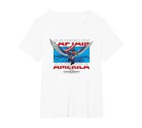 Marvel Captain America: Brave New World Sam Wilson Epic Shot Maglietta, Donna Plus-Size, Bianco, 3X