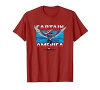 Marvel Captain America: Brave New World Sam Wilson Epic Shot Maglietta, Uomo, Mirtillo Rosso, 3XL