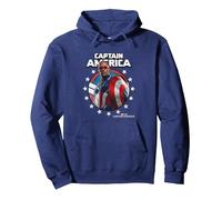 Marvel Captain America: Brave New World Star Spangled Sam Felpa con Cappuccio, Unisex per Adulti, Navy, L