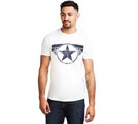 Marvel Captain America-cap Logo T-Shirt, Bianco (White White), X-Large Uomo