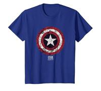 Marvel Captain America Comic Shield White Maglietta, Bambini, Blu Reale, 8 Anni