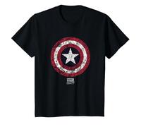 Marvel Captain America Comic Shield White Maglietta, Bambini, Nero, 12 Anni