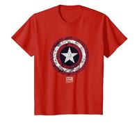 Marvel Captain America Comic Shield White Maglietta, Bambini, Rosso, 2 Anni