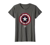 Marvel Captain America Comic Shield White Maglietta, Donna, Asfalto, S