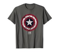 Marvel Captain America Comic Shield White Maglietta, Uomo, Asfalto, 3XL