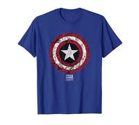 Marvel Captain America Comic Shield White Maglietta, Uomo, Blu Reale, S