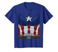 Marvel Captain America Costume Maglietta, Bambini, Blu Reale, 4 Anni