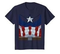 Marvel Captain America Costume Maglietta, Bambini, Navy, 8 Anni