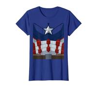 Marvel Captain America Costume Maglietta, Donna, Blu Reale, XL
