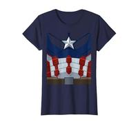 Marvel Captain America Costume Maglietta, Donna, Navy, M