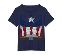 Marvel Captain America Costume Maglietta, Donna Plus-Size, Navy, 1X