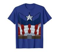 Marvel Captain America Costume Maglietta, Uomo, Blu Reale, XXL