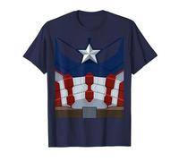Marvel Captain America Costume Maglietta, Uomo, Navy, S