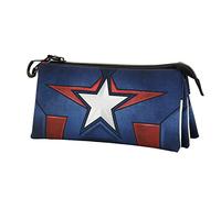 Marvel Captain America Courage-Astuccio Triplo ECO, Blu, 23 x 11 cm
