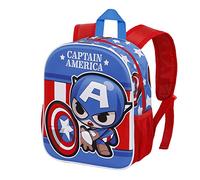 Marvel Captain America Let's go-Zaino 3D Piccolo, Blu, 26 x 31 cm, Capacità 8.5 L