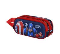 Marvel Captain America Patriot-Astuccio 3D Doppio, Multicolore, 22 x 10 cm