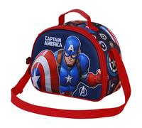 Marvel, Borsa Porta Merenda 3D Unisex Kids, Multicolore Captain America, One size