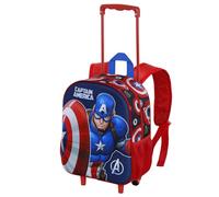 Marvel Captain America Patriot-Zainetto 3D con Ruote Piccolo, Multicolore, 26 x 34 cm, Capacità 7 L