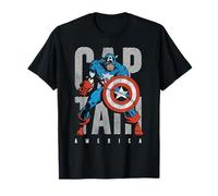 Marvel Captain America Stacked Letters Maglietta